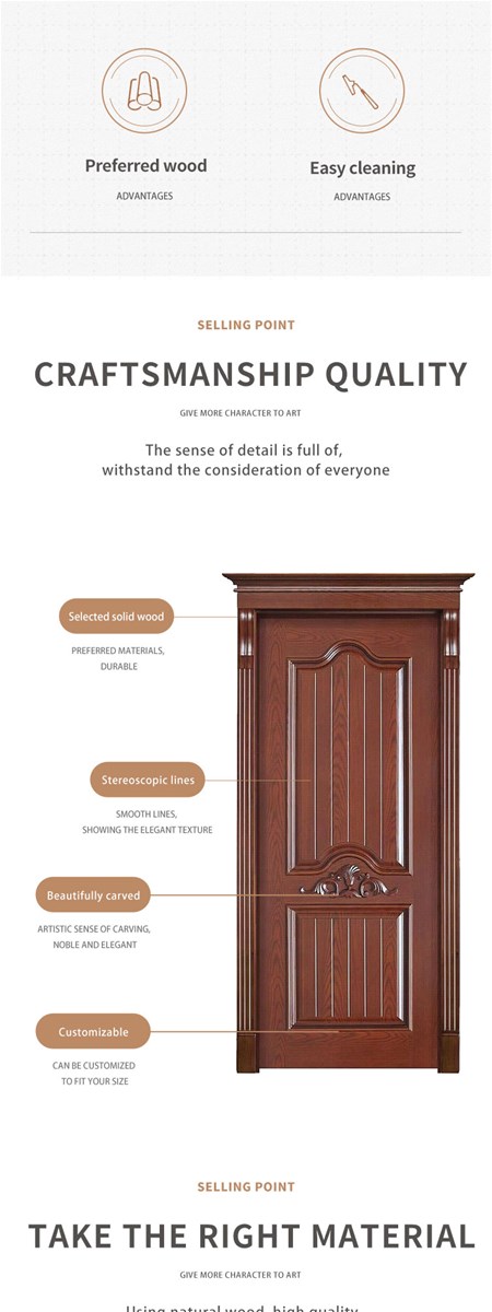 Deluxe carved antibuckle line single door HD002