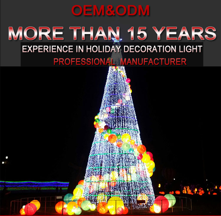 Outdoor Luminous Flocked Giant Lighted Garden Ornament LED Christmas Trees