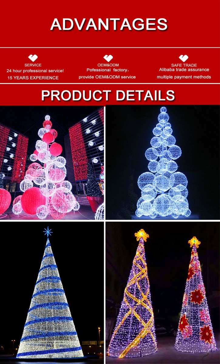 Square Waterproof Customized Giant LED Christmas Tree