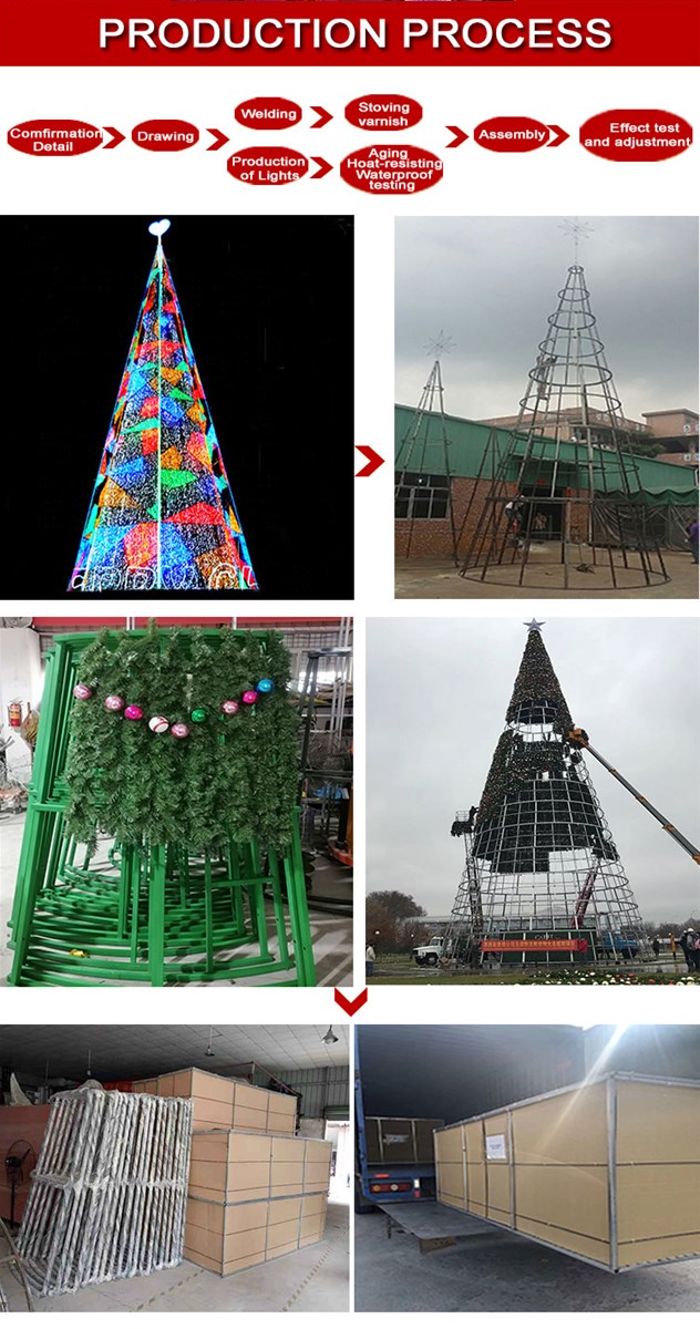 Square Waterproof Customized Giant LED Christmas Tree