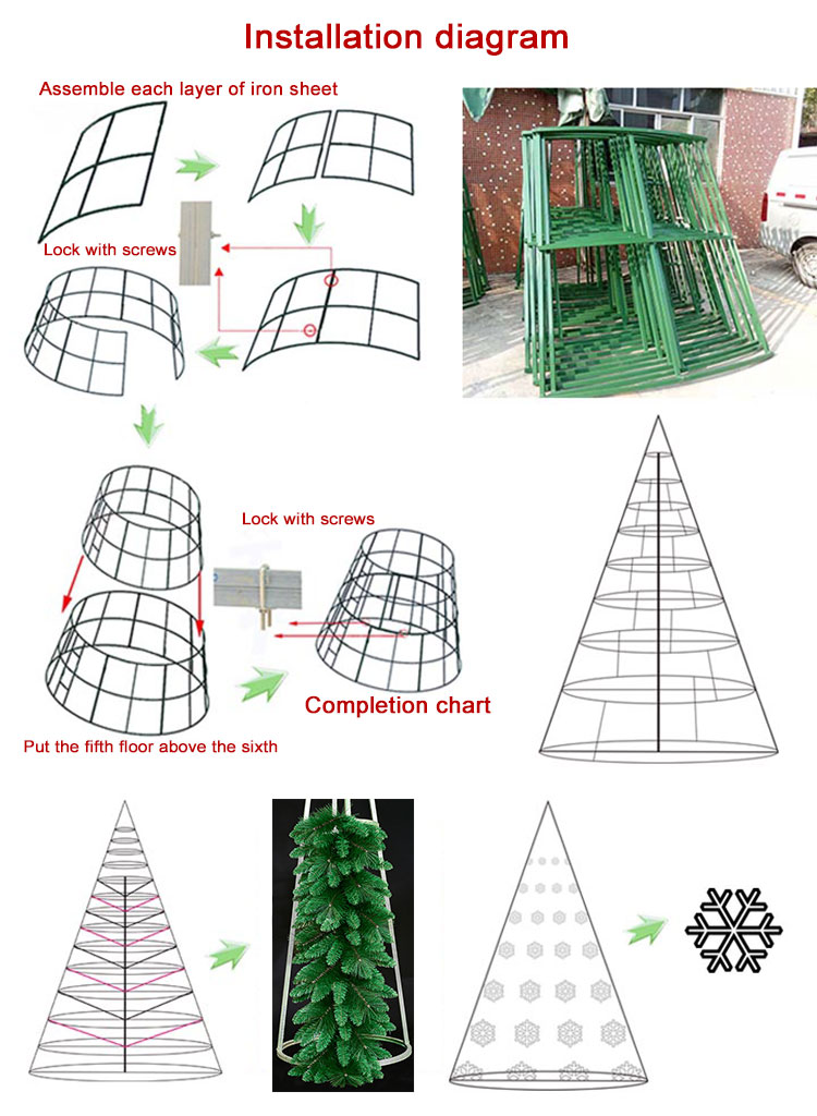 Square Waterproof Customized Giant LED Christmas Tree