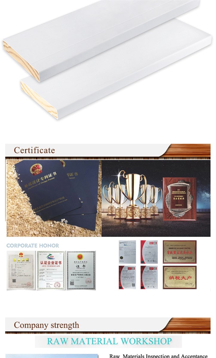 White gesso coating 4 sides and waterbased primer for 3 side FJEG radiata Pine S3S board