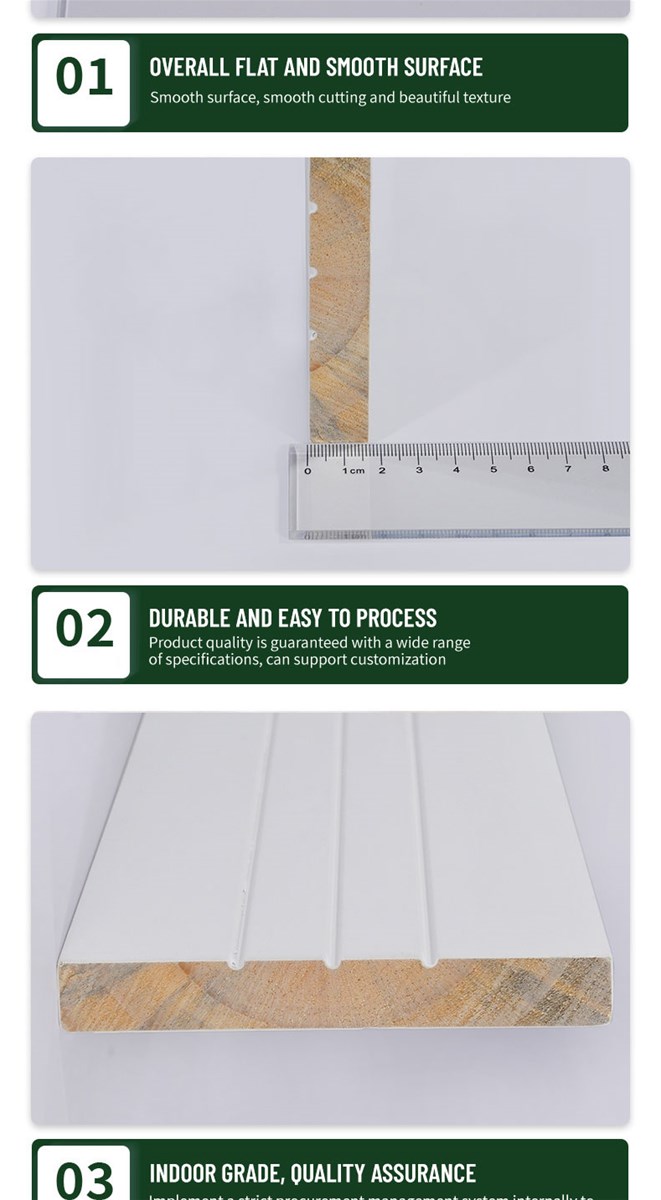 White gesso coating 4 sides and waterbased primer for 3 side FJEG radiata Pine flat jamb
