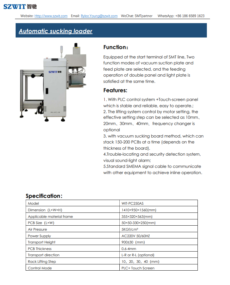 Automatic Sucking Loader PCBA PCB Transportation Machine SMT Assembly Line
