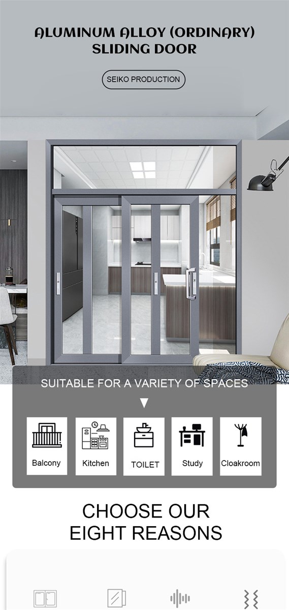 Aluminum alloy sliding door has good sound insulation effect