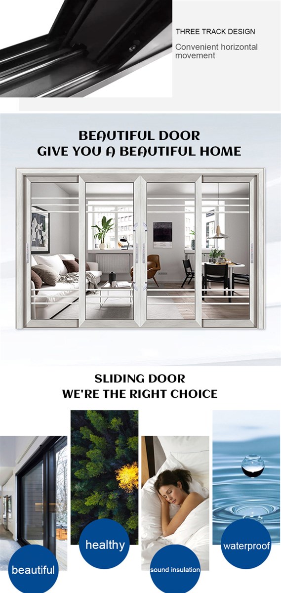 Aluminum alloy sliding door has good sound insulation effect