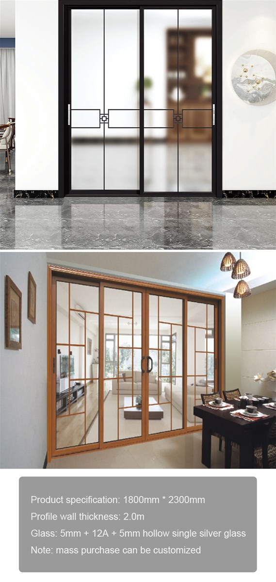 Aluminum alloy sliding door has good sound insulation effect