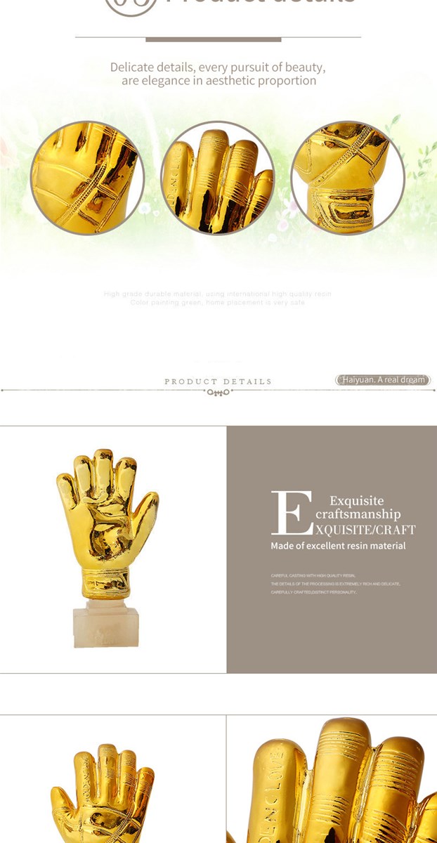 Goldplated gold Glove trophy decoration