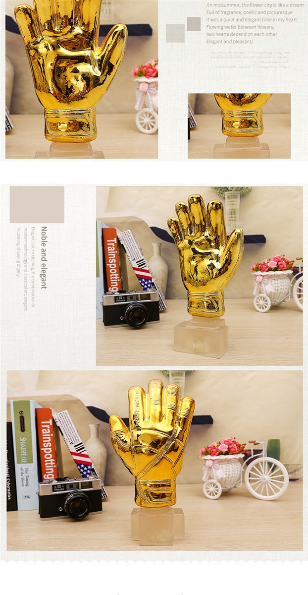 Goldplated gold Glove trophy decoration