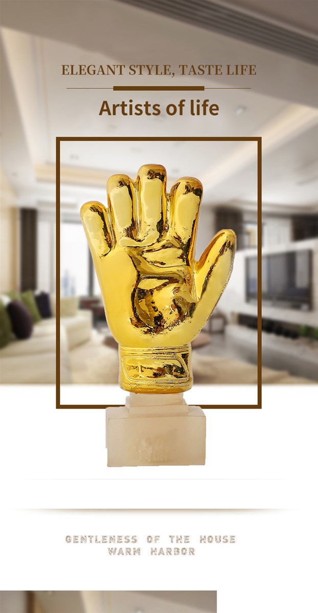 Goldplated gold Glove trophy decoration