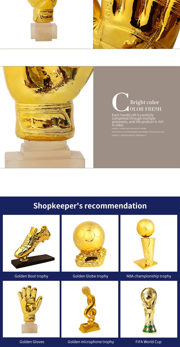 Goldplated gold Glove trophy decoration