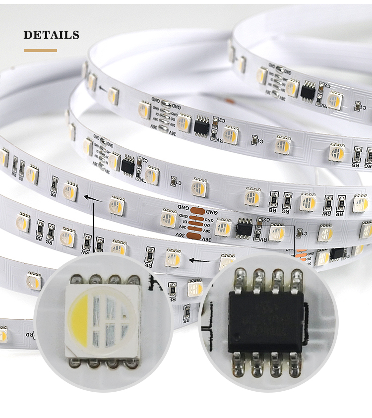 New Product UCS2904 New Magic color 36V 12w RGBW LC8824 54ledsm 30mroll flex led strip