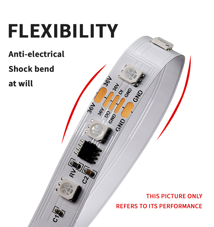 WS2811digital pixel led strip 54ledsm DC36v super length 30m per roll constant current smart led strip rgb