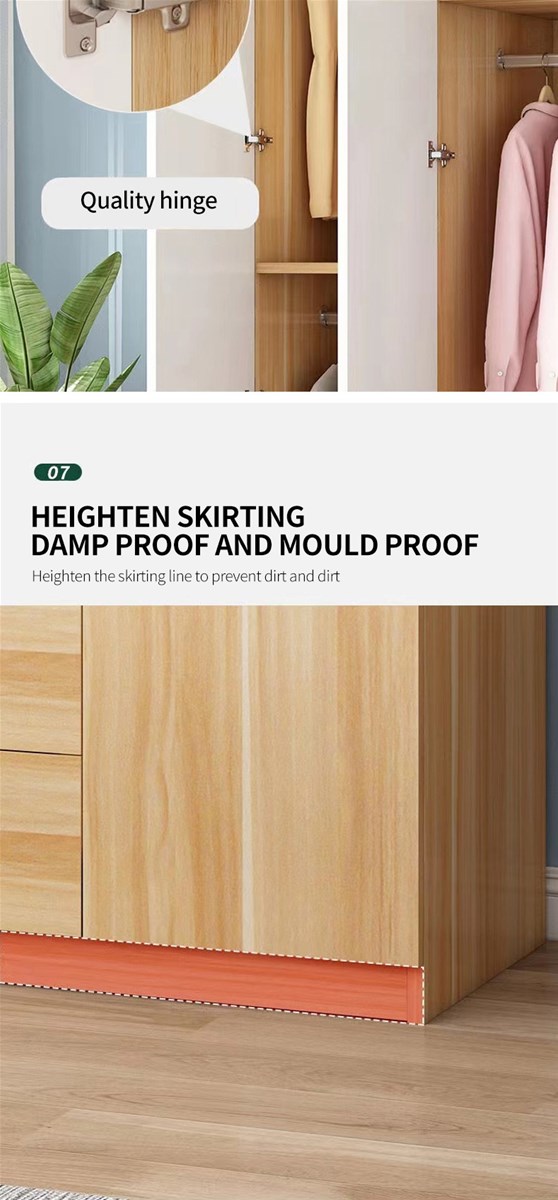 Wardrobe household bedroom adult children small family simple modern solid wood rental room cabinet storage cabine