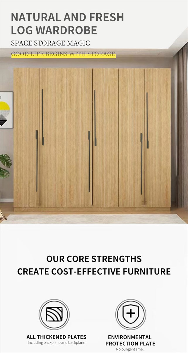 Wardrobe household bedroom adult children small family modern solid wood rental room simple cabinet storage cabinet