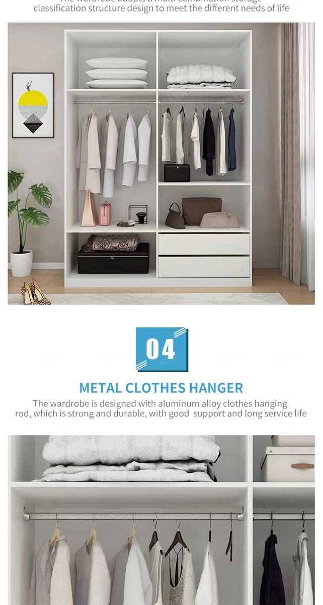 Wardrobe household bedroom adult children small family modern solid wood rental room simple cabinet storage cabinet