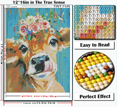 DIY 5D Round Diamond Art Paint Full diamond Cow Gem art painting kit Home wall decoration gifts