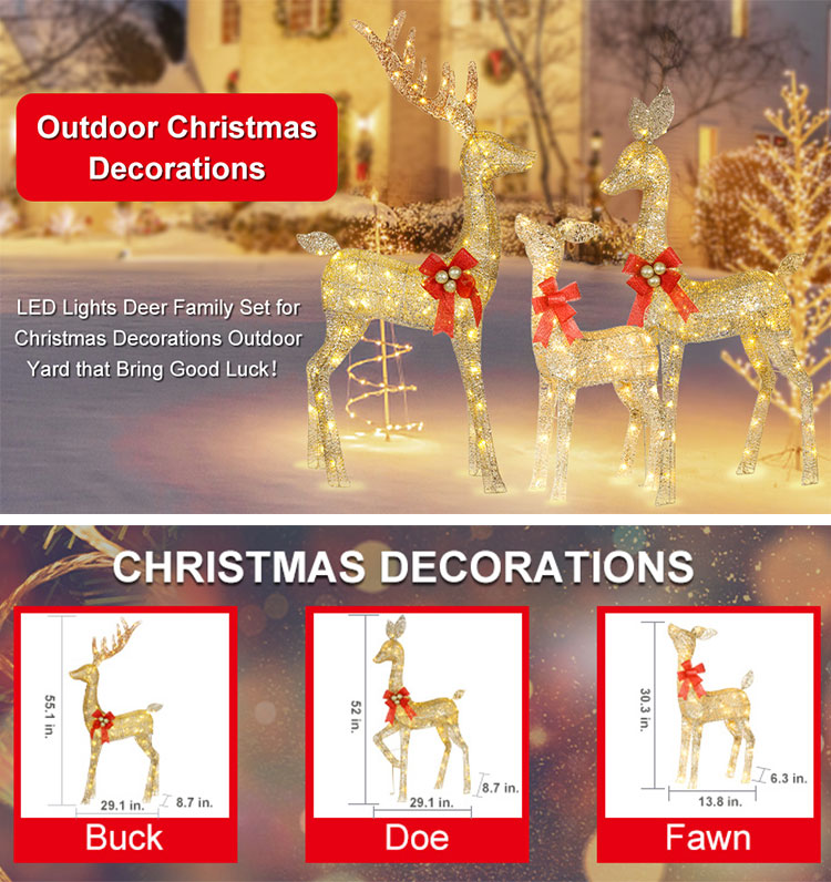 Christmas Indoor Outdoor Reindeer Family Motif Light