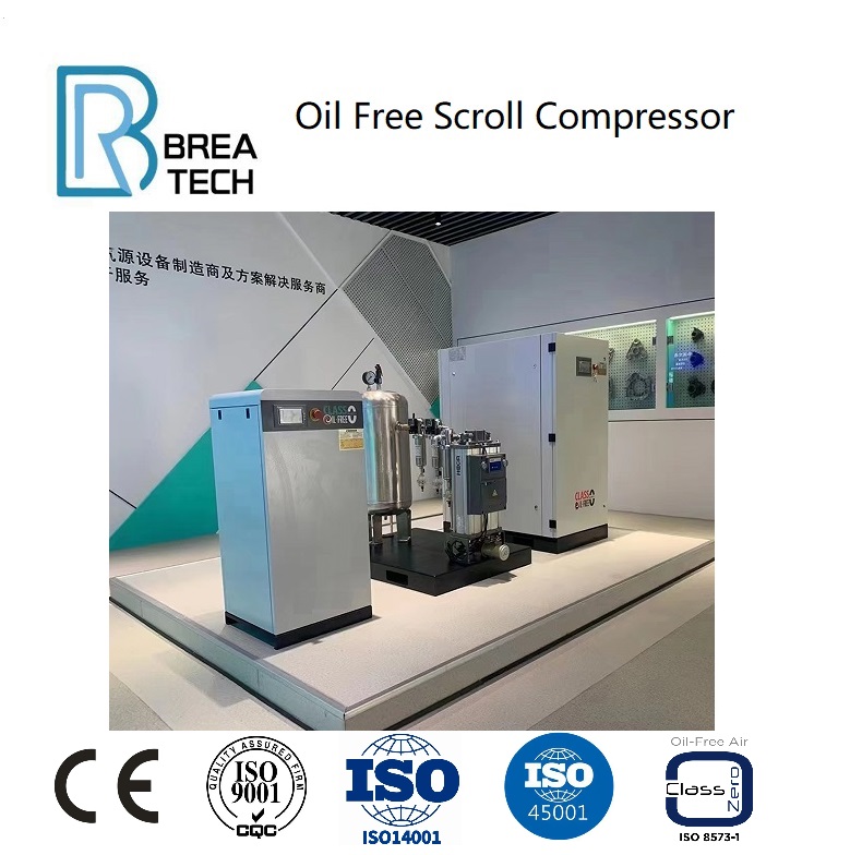 Oil free scroll compressor 22kw 30kw