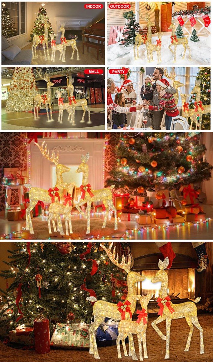 Christmas Indoor Outdoor Reindeer Family Motif Light