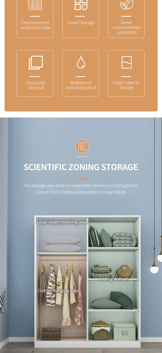 All solid wood wardrobe household bedroom childrens storage cabinet simple modern log sliding door large wardrobe