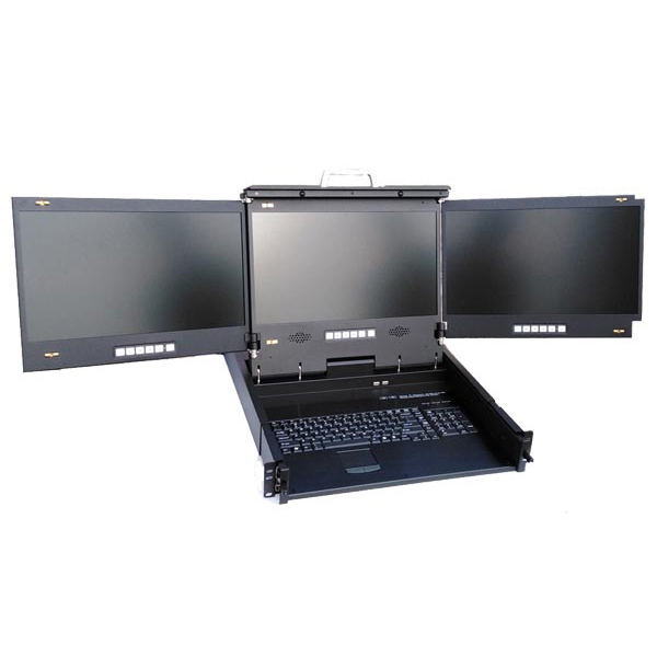 Rackmountable Triple screen lcd monitor