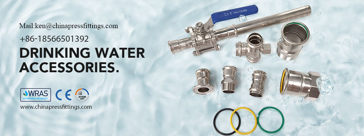 Press fittings DVGWWRAS Stainless Steel M Profile Equal Coupling 22mm for watergasesheating