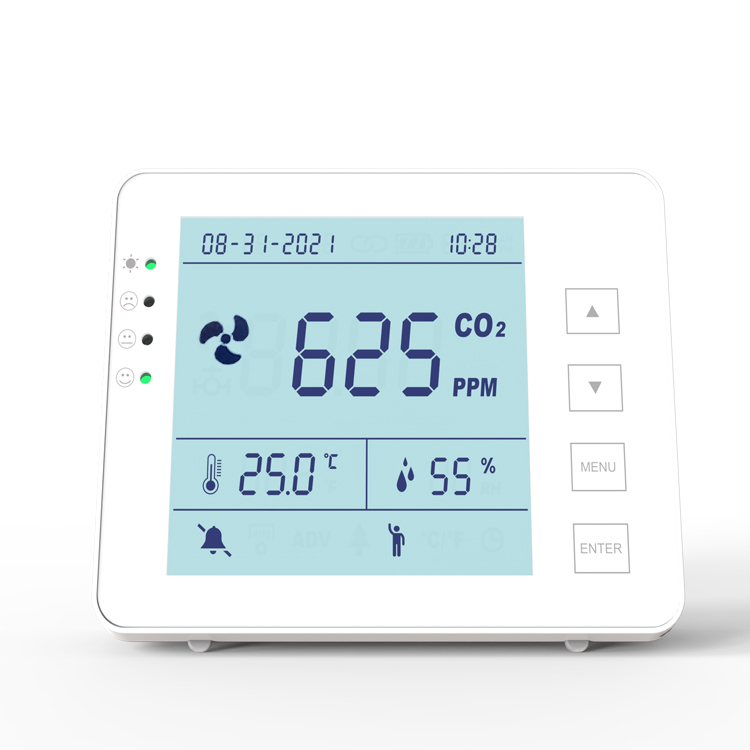 Indoor Air Quality CO2 Monitor with CSV Data Output Interior Carbon Dioxide Meter Datalogger SD Memory Card CO2 Monitor