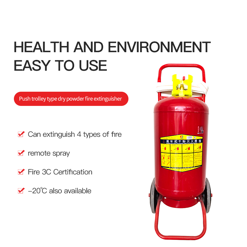 Push trolley type dry powder fire extinguishers are nontoxic odourless nonconductive and can be stored for a long ti