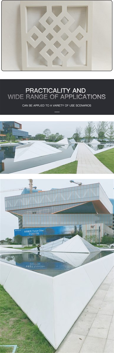 Uhpc ultrahigh performance decorative panels for double hollow curtain wall decoration on building facades