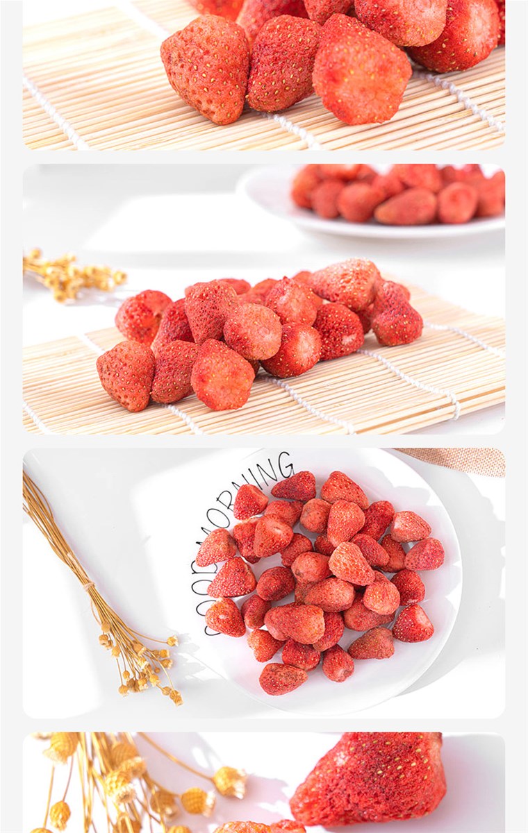 Freeze dried sweetened strawberry granules