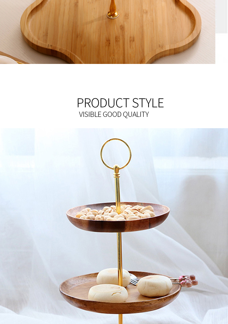 Creative multilayer solid wood tray decorativeserving plateinsulation