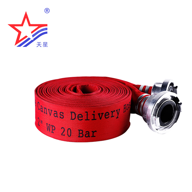 High Quality Canvas Fire Hose Pvc Ribbed Flexible Fire Fighting Hose With Nature Rubber Cotton Canvas