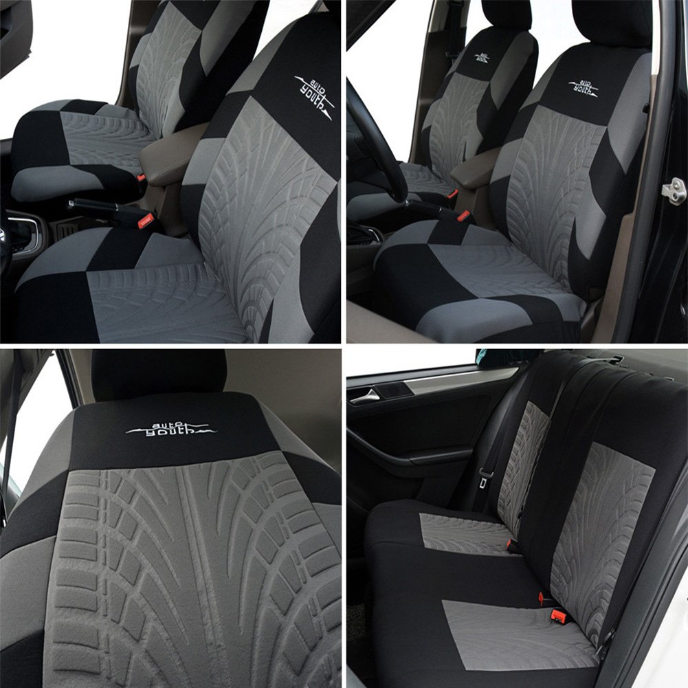 polyester universal seat cover hot sale in amazon black gray red