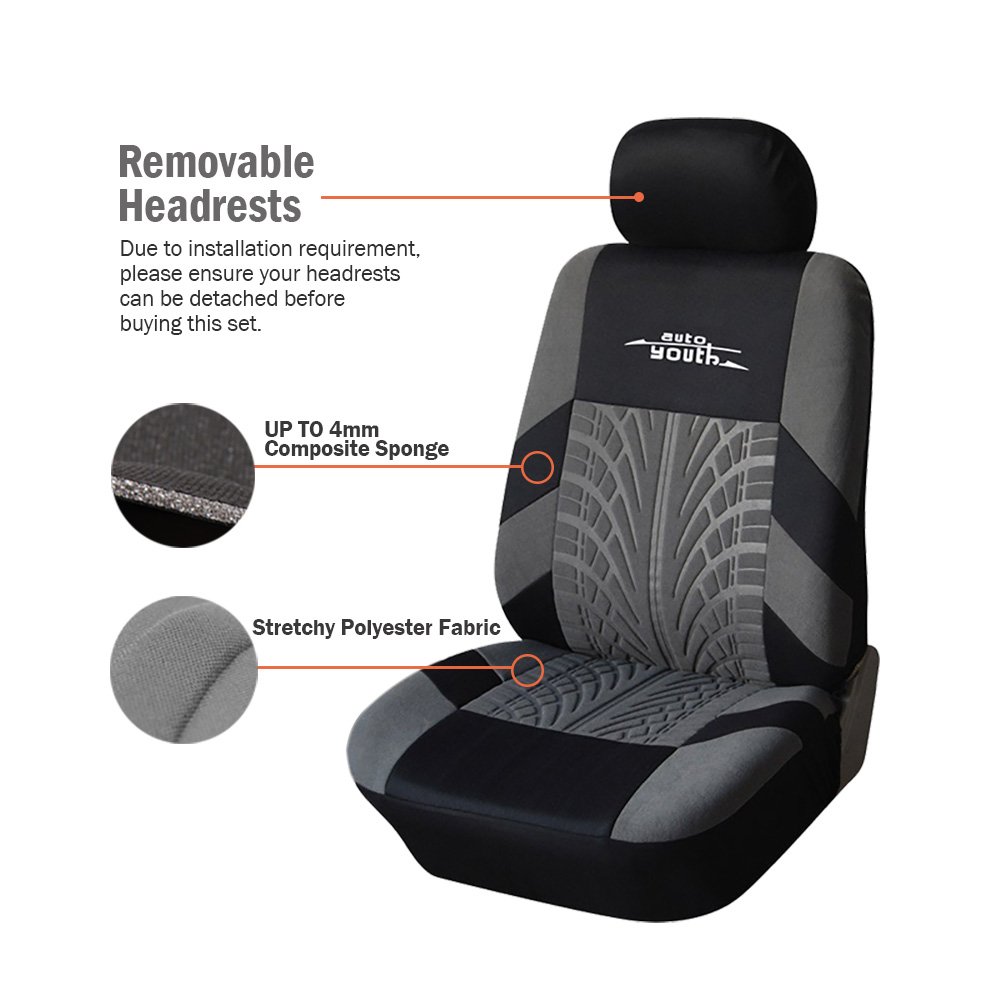 polyester universal seat cover hot sale in amazon black gray red