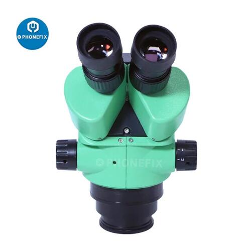 35X90X Green SimulFocal Trinocular Microscope Head For PCB Soldering Repair