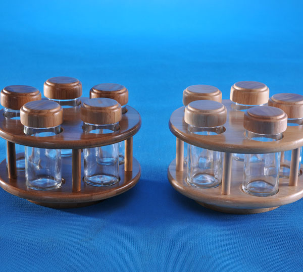 16pcs wooden revolving spice rack
