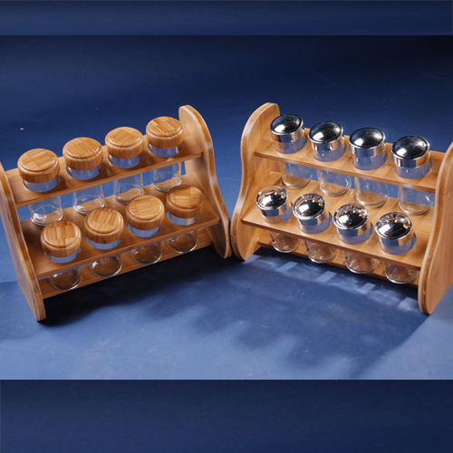 16pcs wooden revolving spice rack
