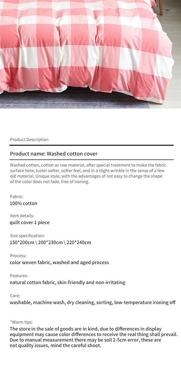 Cotton washed quilt cover multiple sizes available