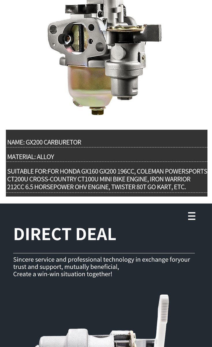 Dali General GX200 Carburetor Safety Multi function