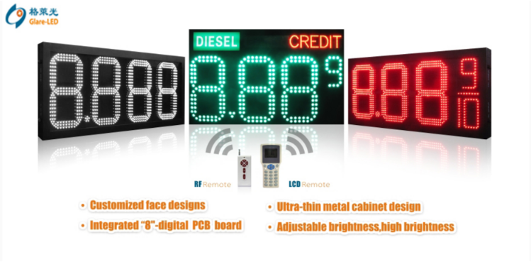 Gas Station Products Outdoor Four Number LED Gas Custom LED Gas Station Price Board