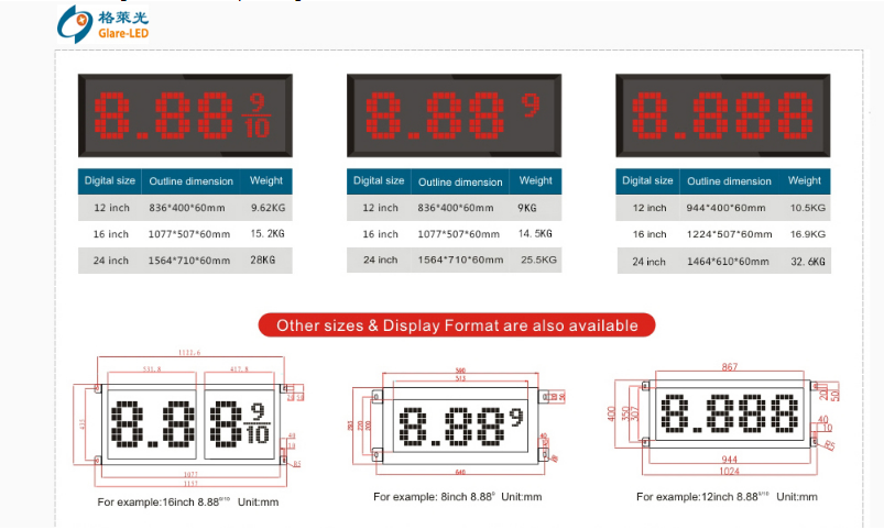 Gas Station Products Outdoor Four Number LED Gas Custom LED Gas Station Price Board