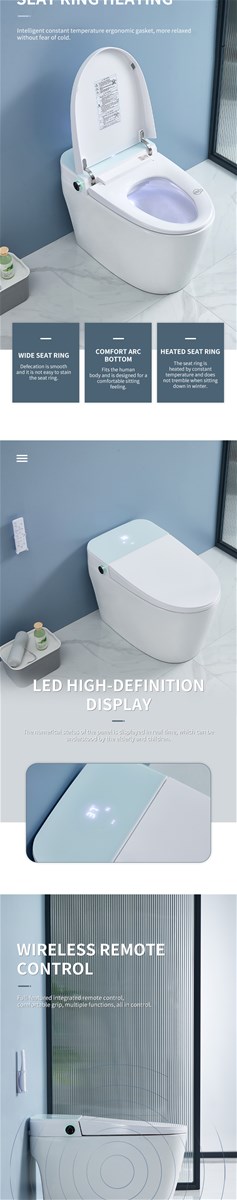 Multifunctional intelligent toilet with warm air drying mobile massage water temperature adjustment and air temperatur