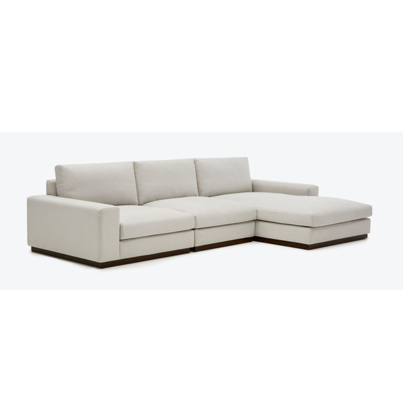 Fabric sofa tofu block threeperson small apartment living room Nordic cream style Italian style is very simple