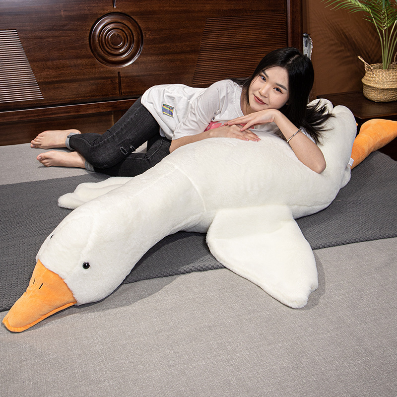 Goose Plush Toy Manufacturer Cute Giant Huge Goose Sleeping Plush Soft Swan Bed Pillows Stuffed Animal Toys