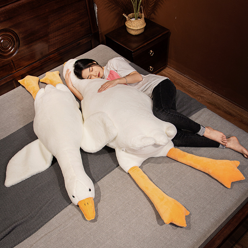 Goose Plush Toy Manufacturer Cute Giant Huge Goose Sleeping Plush Soft Swan Bed Pillows Stuffed Animal Toys