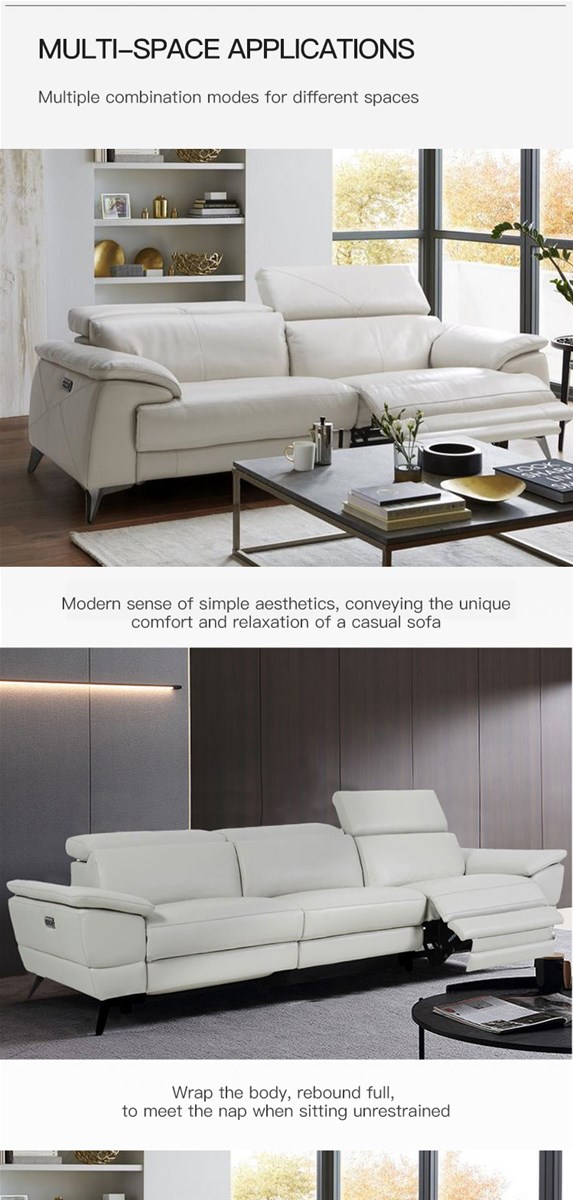 Leather double electric function chair Leather combination chair Modern home theater lazy electric recliner