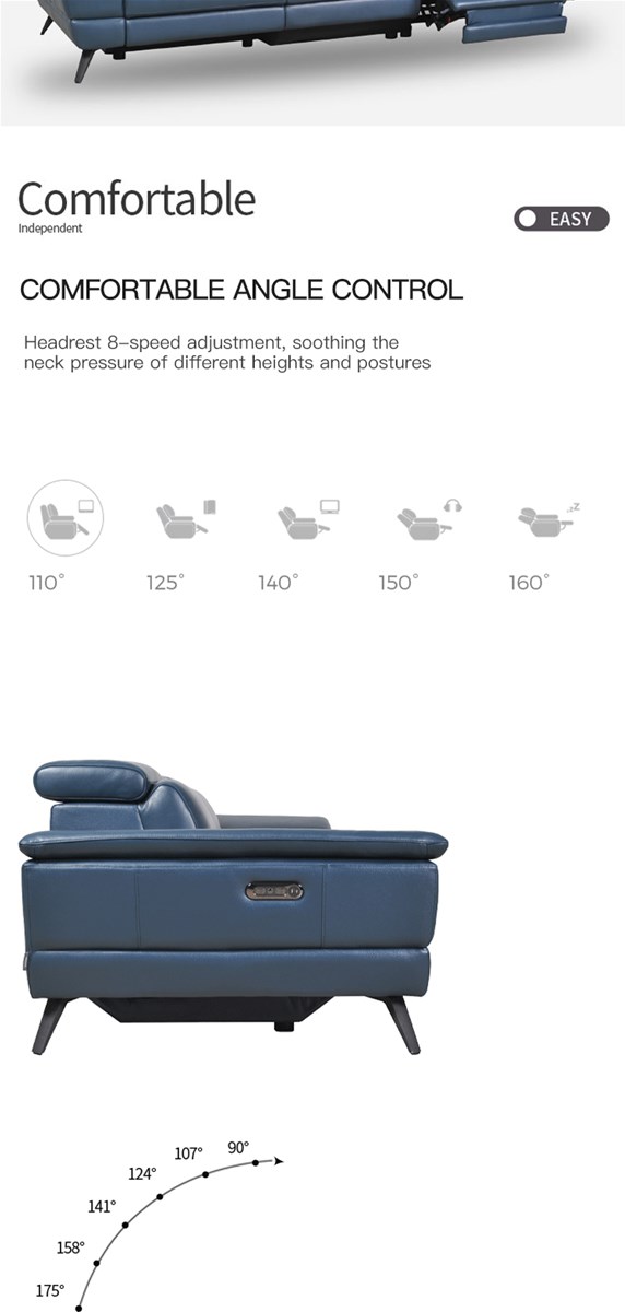 Leather double electric function chair Leather combination chair Modern home theater lazy electric recliner