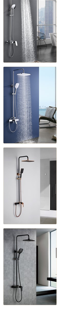 Shower set copper surface mounted simple bathroom single shower