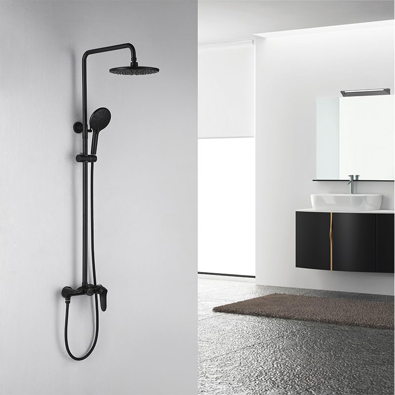 Shower set copper surface mounted simple bathroom single shower